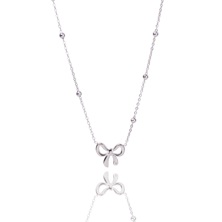 Elegant Bow Knot Silver Necklace - Salty Accessories
