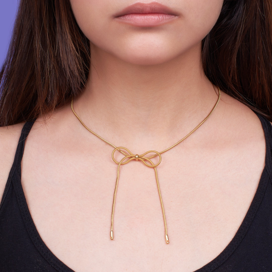 Chic Bow Gold Pendant - Salty Accessories