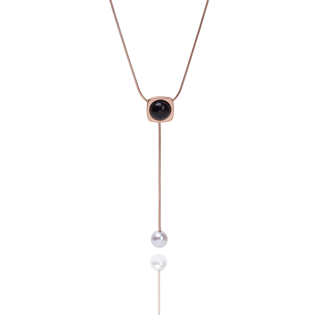Snowdrop Pearl Rosegold Necklace