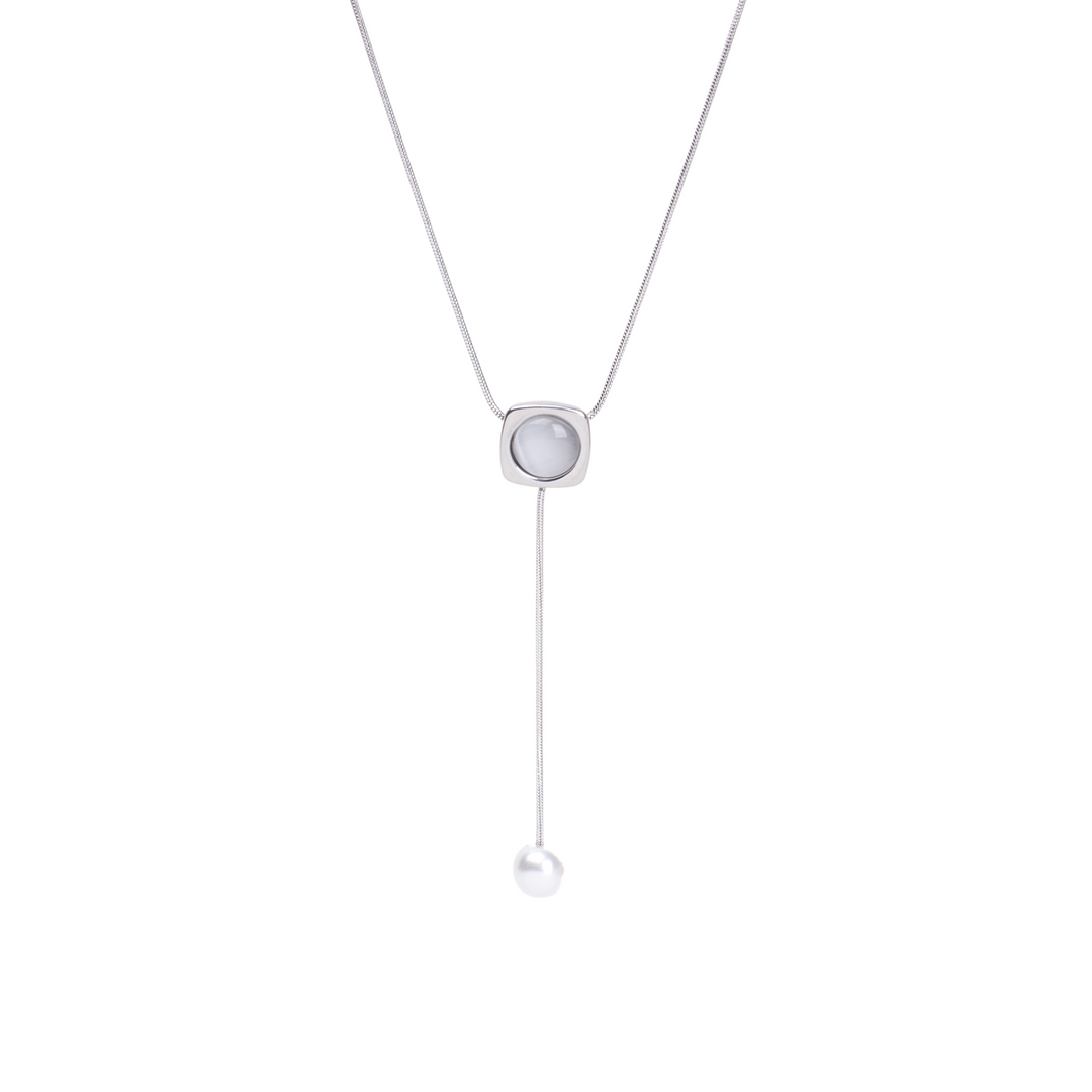 Snowdrop Pearl Silver Necklace - Salty Accessories