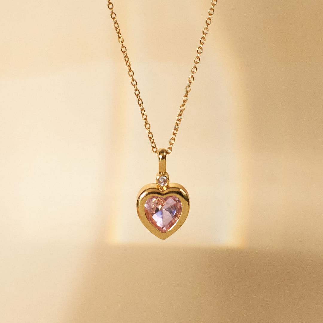 Rosy stone Love Gold Necklace - Salty Accessories