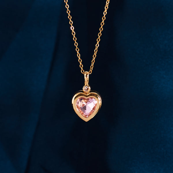 Rosy stone Love Gold Necklace