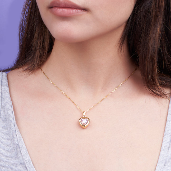 Rosy stone Love Gold Necklace - Salty Accessories