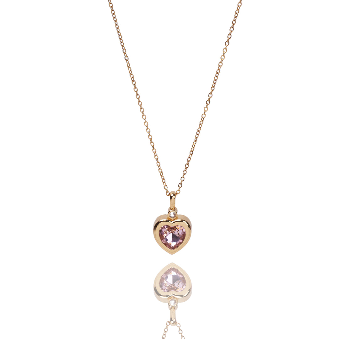 Rosy stone Love Gold Necklace - Salty Accessories