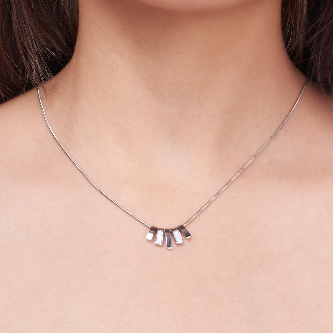 Graceful Arch Silver Necklace