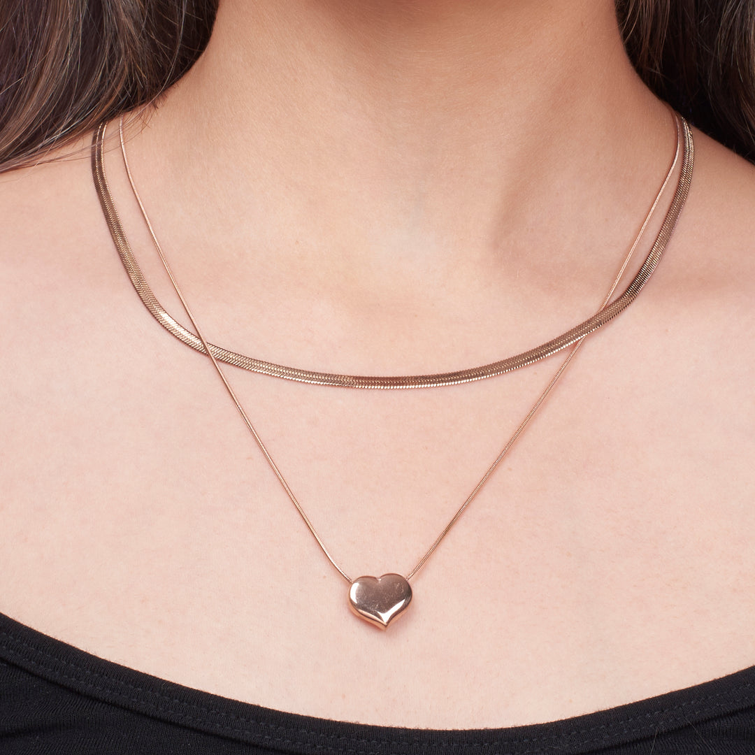 Amour Heart  Gold Necklace - Salty Accessories