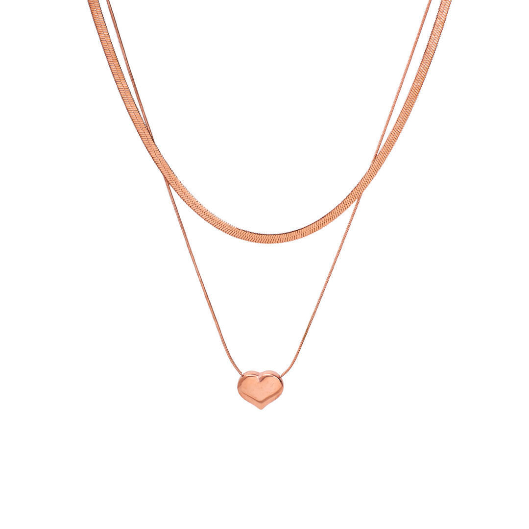 Amour Heart  Gold Necklace - Salty Accessories