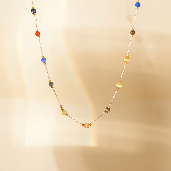 Jewel Tone Delight  Gold Necklace