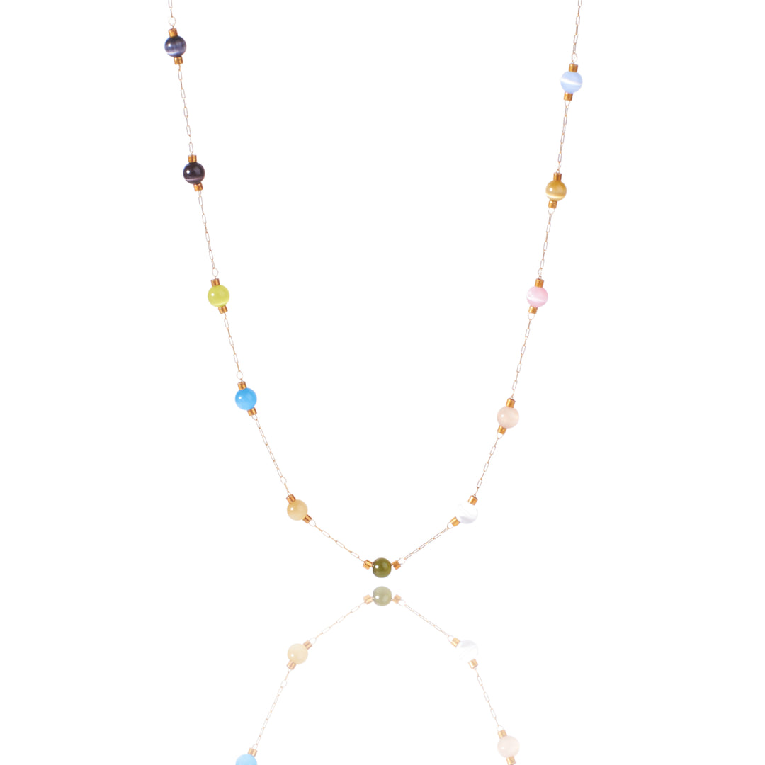 Jewel Tone Delight  Gold Necklace