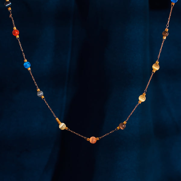 Jewel Tone Delight  Gold Necklace
