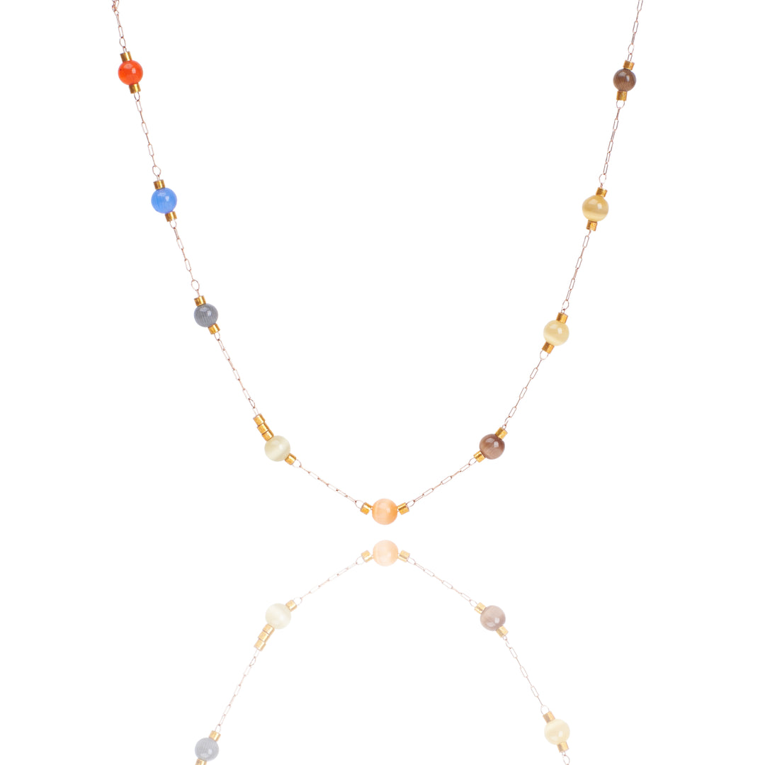 Jewel Tone Delight Rosegold Necklace - Salty Accessories