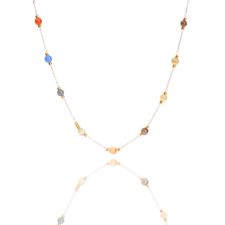 Jewel Tone Delight Rosegold Necklace - Salty Accessories