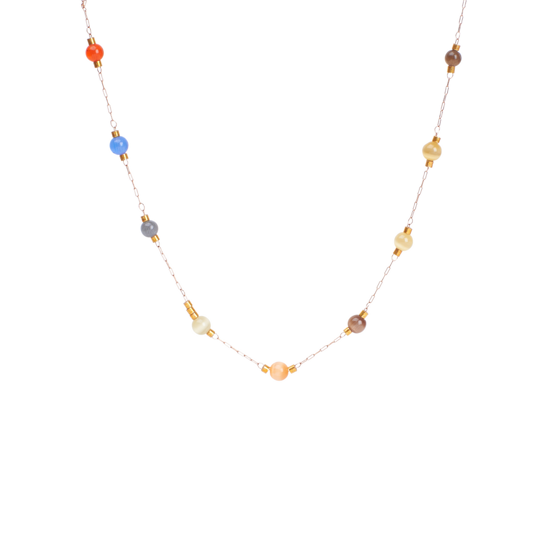 Jewel Tone Delight Rosegold Necklace - Salty Accessories