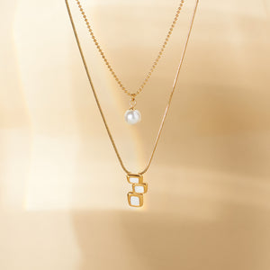 Dainty Pearl Drop Gold Necklace - Salty Accessories