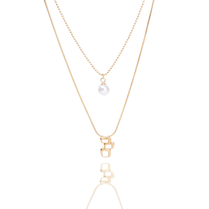 Dainty Pearl Drop Gold Necklace