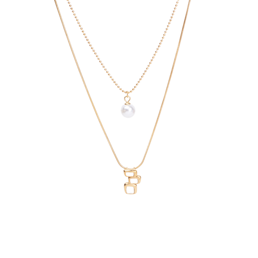 Dainty Pearl Drop Gold Necklace