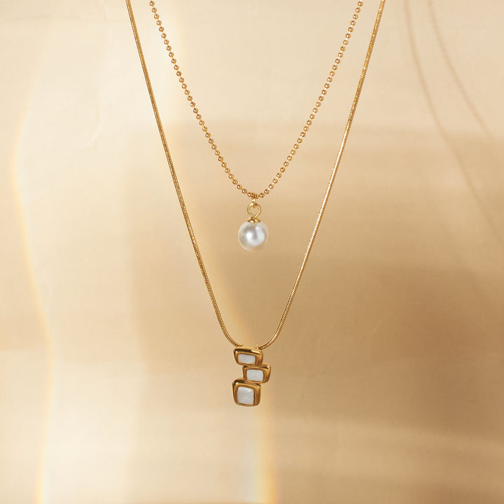 Dainty Pearl Drop Gold Necklace