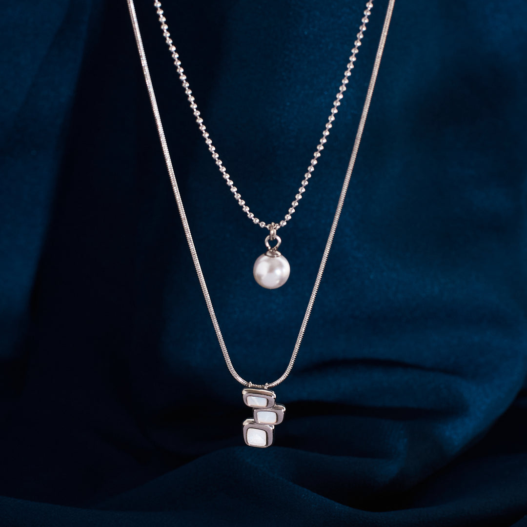 Dainty Pearl Drop Silver Necklace - Salty Accessories