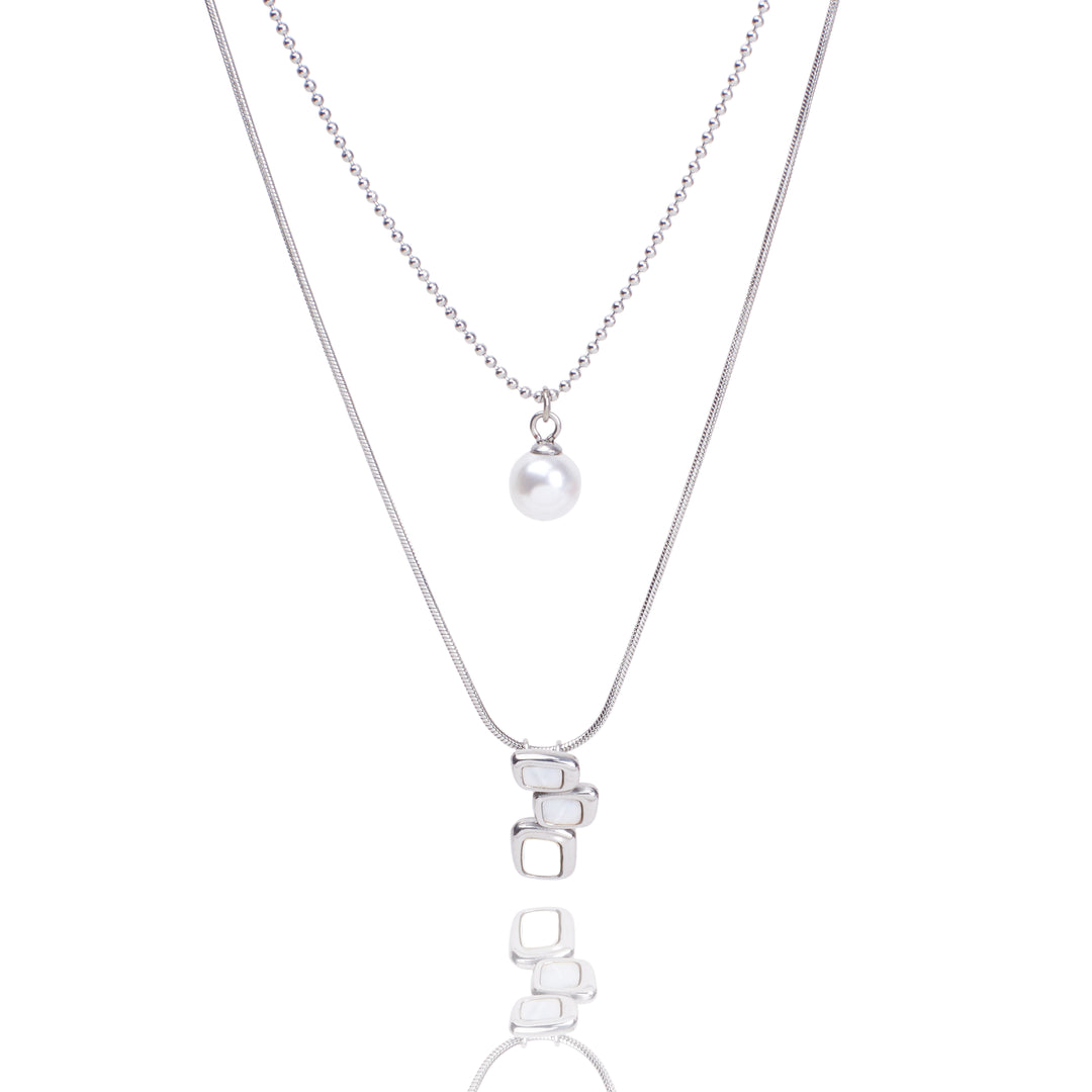 Dainty Pearl Drop Silver Necklace - Salty Accessories