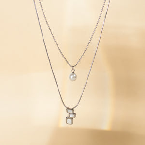 Dainty Pearl Drop Silver Necklace - Salty Accessories