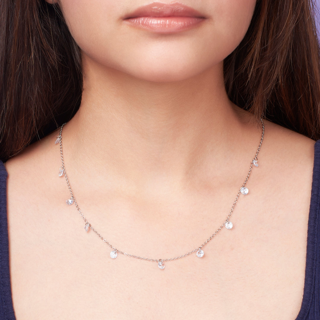 Tassellated Stone Silver Necklace - Salty Accessories