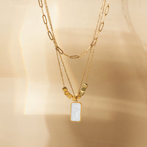 White Marble Gold Necklace - Salty Accessories