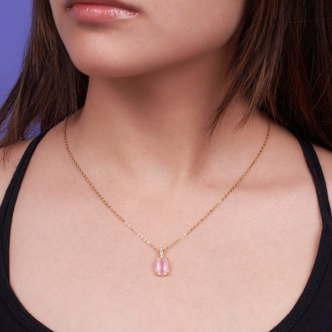 Blush Opal Gold Necklace - Salty Accessories