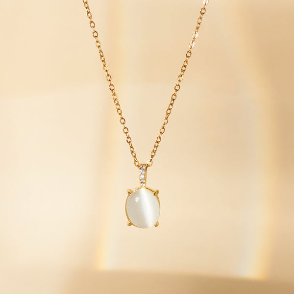 Milky Opal Gold Strand Necklace