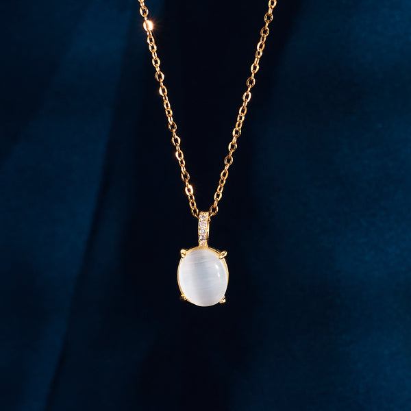 Milky Opal Gold Strand Necklace