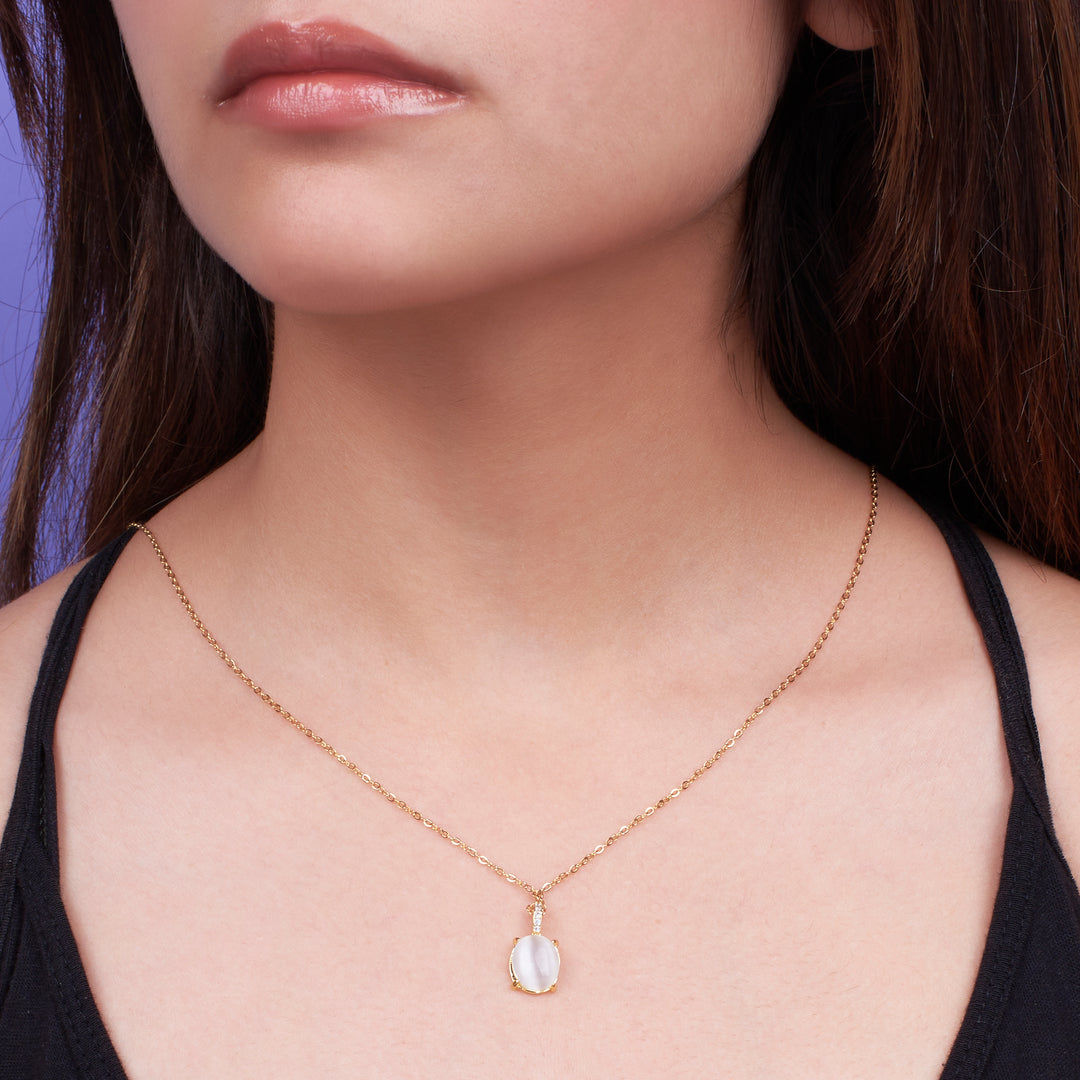 Milky Opal Gold Strand Necklace - Salty Accessories