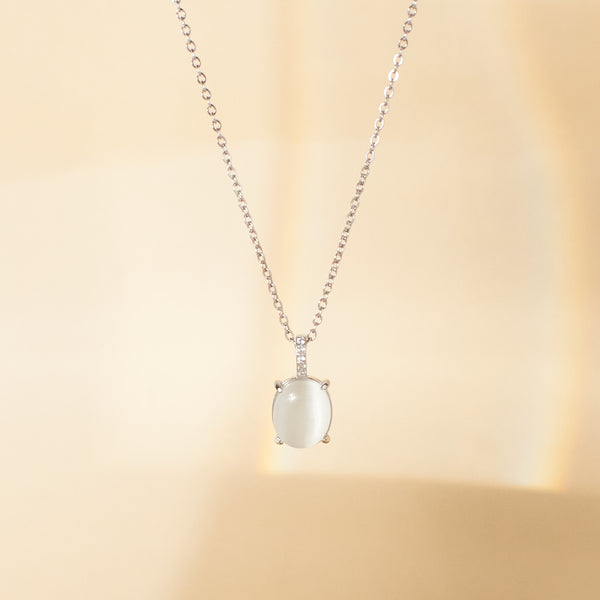 Frosty Opal Silver Necklace