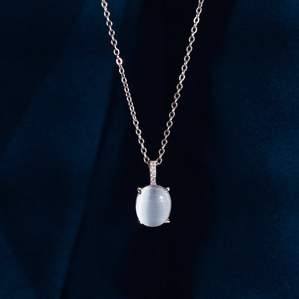 Frosty Opal Silver Necklace