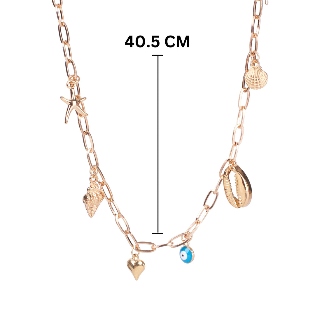 Opulent Gold Tassel Charm Necklace - Salty Accessories