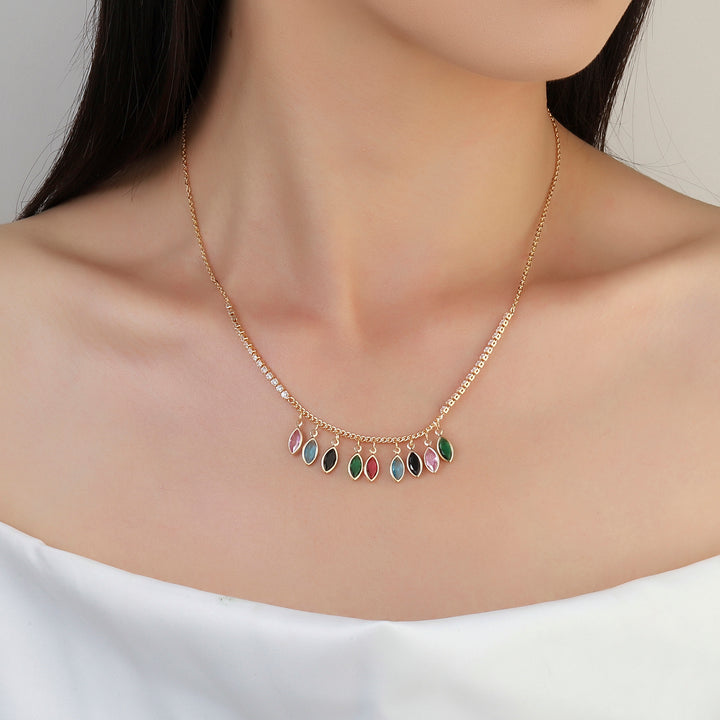 Crystal Cascade Tassel Necklace