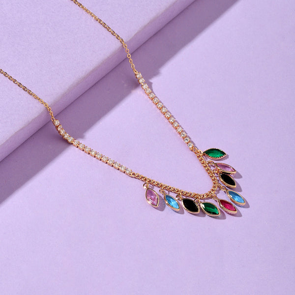 Crystal Cascade Tassel Necklace