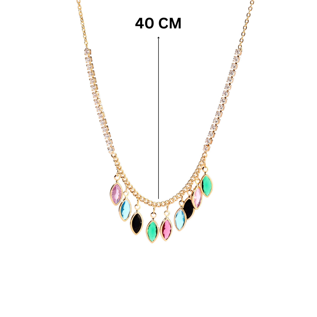 Crystal Cascade Tassel Necklace