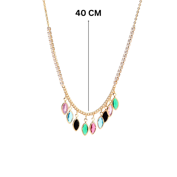 Crystal Cascade Tassel Necklace