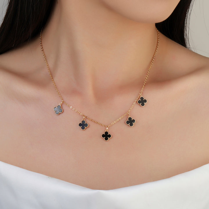 Night Clover Tassel Necklace