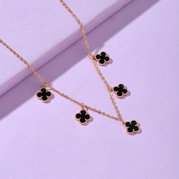 Night Clover Tassel Necklace