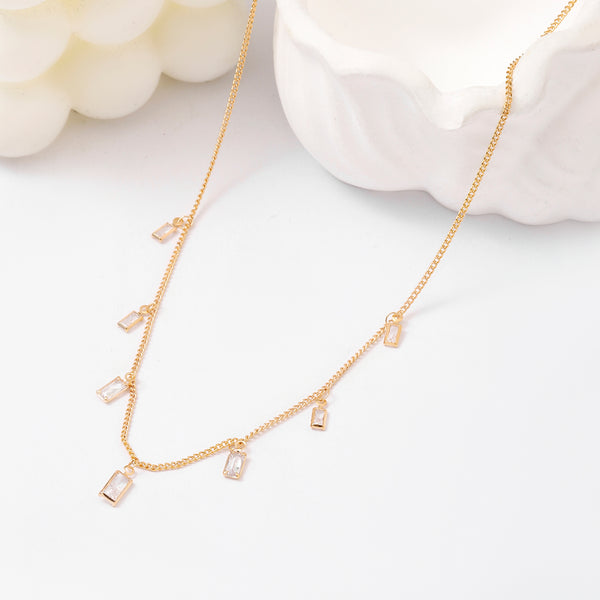 Diamond Drape Tassel Necklace