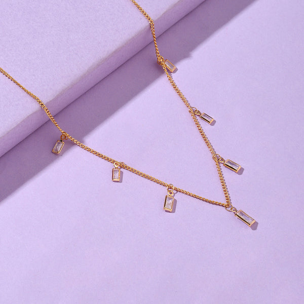 Diamond Drape Tassel Necklace