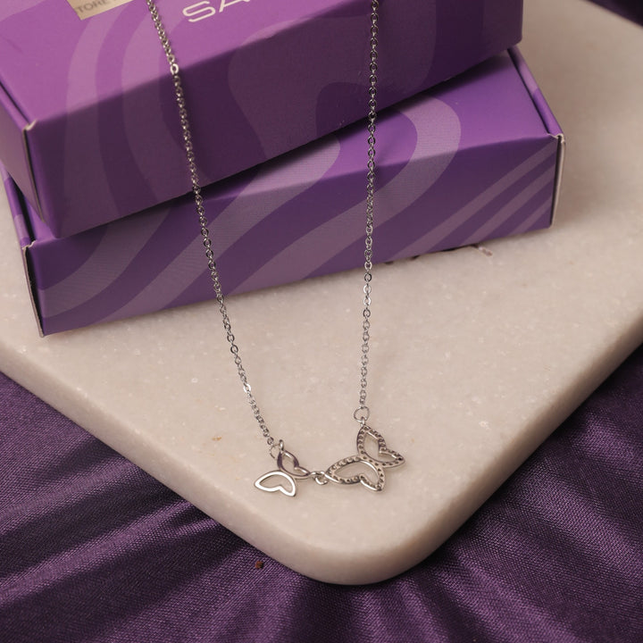 Wings of Love Silver Necklace