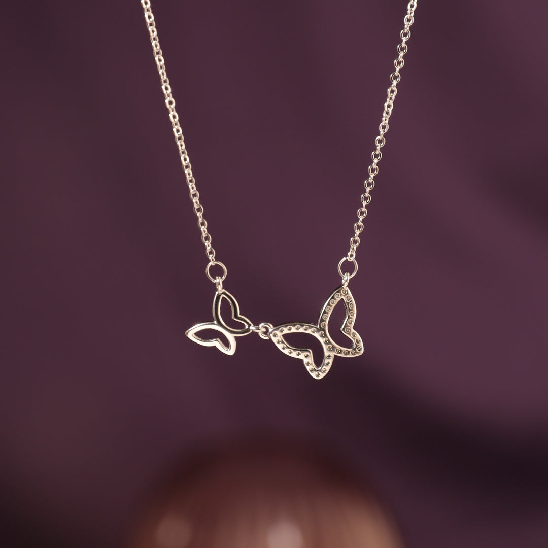 Wings of Love Silver Necklace