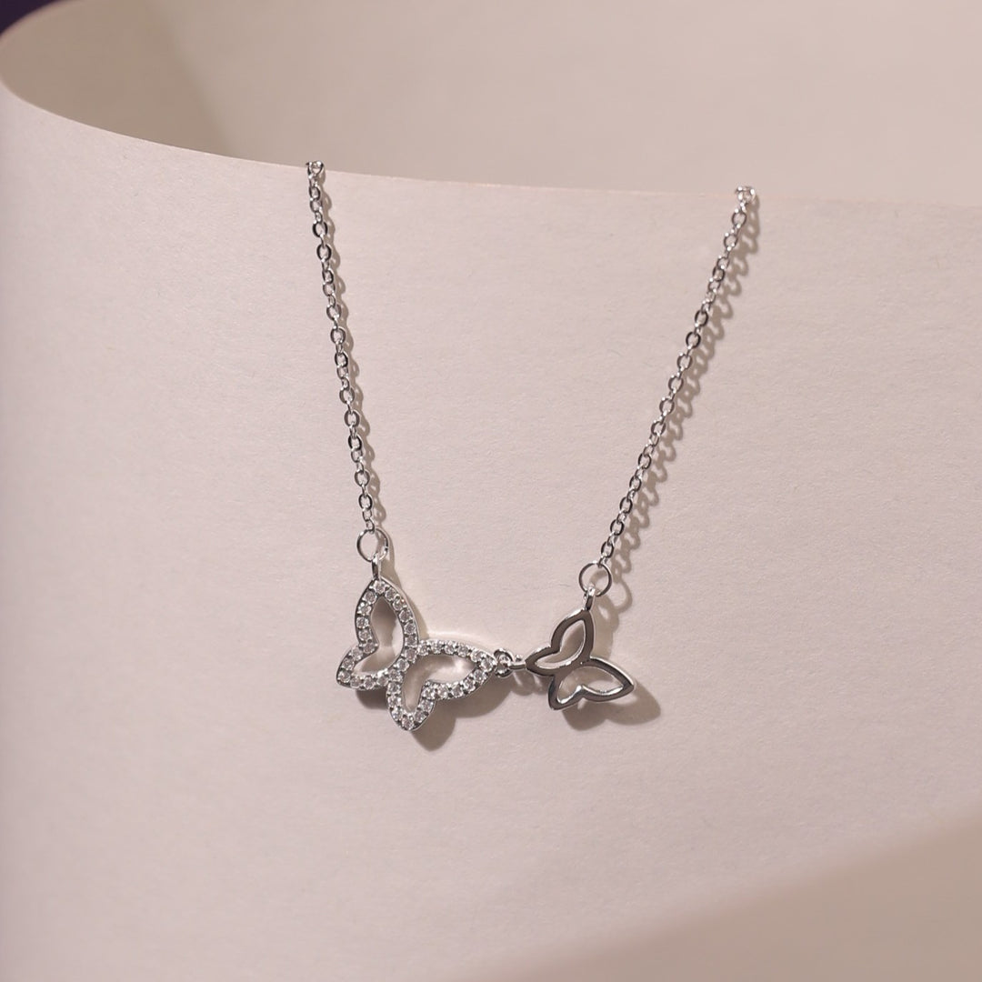 Wings of Love Silver Necklace
