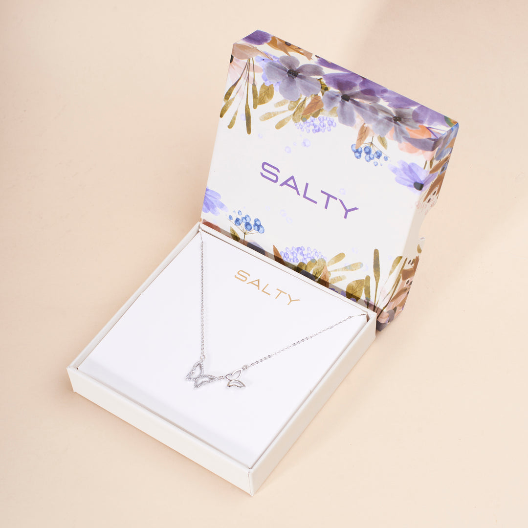 Wings of Love Silver Necklace - Salty Accessories