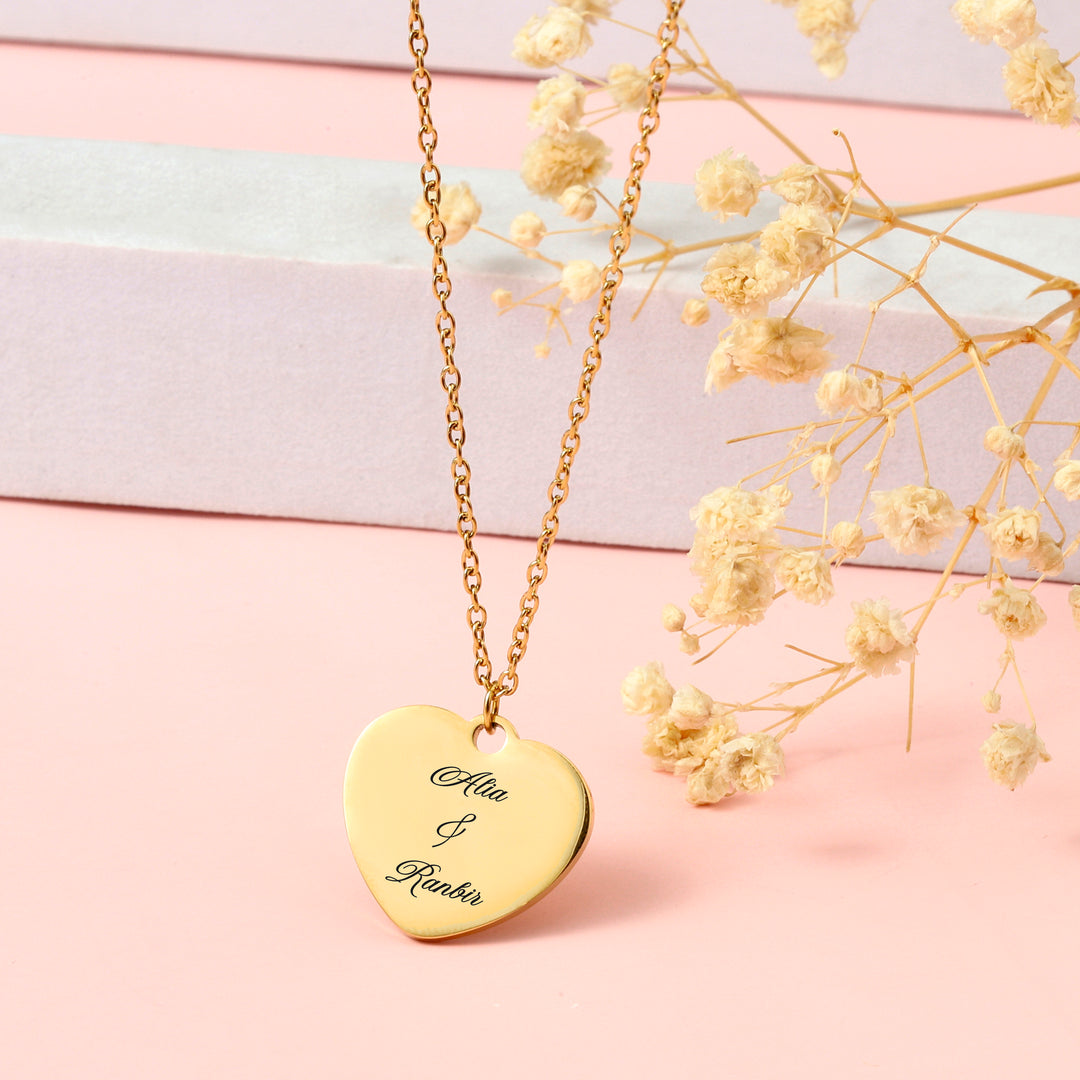 Golden Love Minimal Personalised Necklace