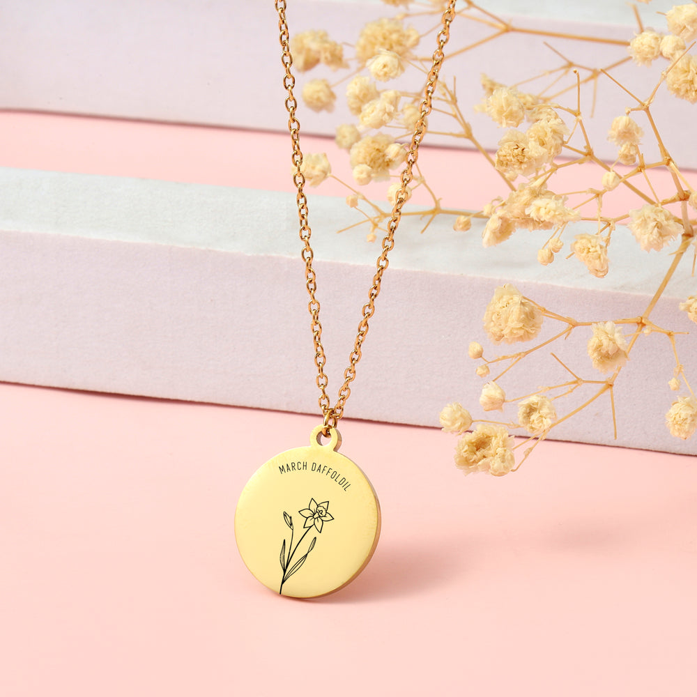 Birth Month Floral Necklace - Salty Accessories