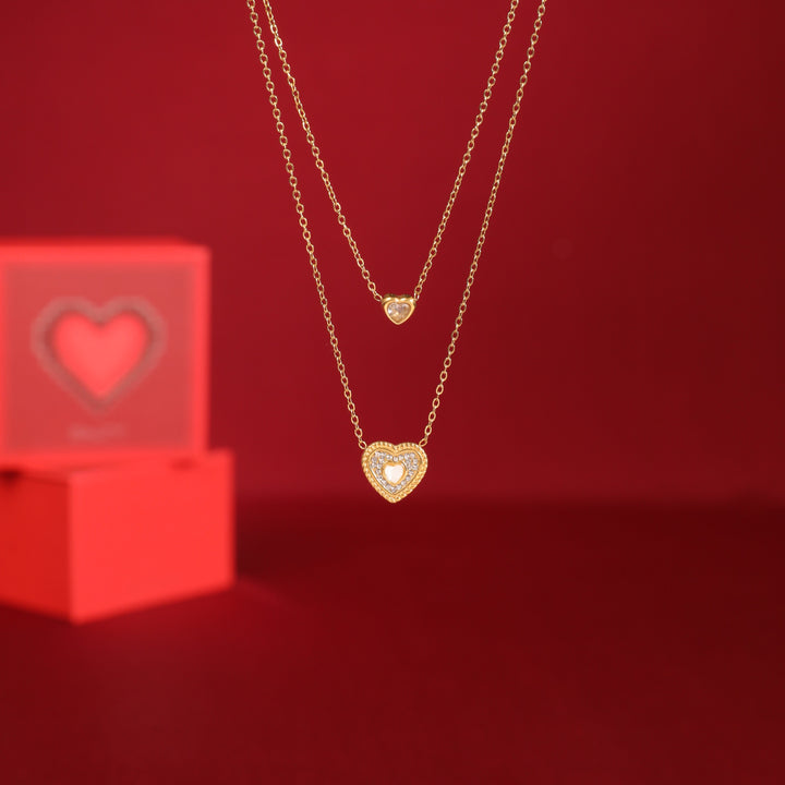 Echo of Heart Necklace With Valentine Box - Salty Accessories