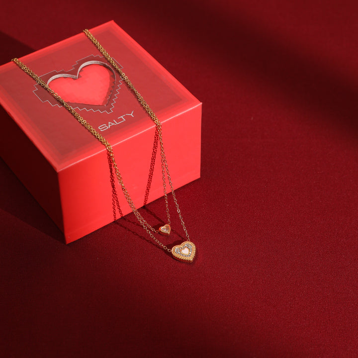 Echo of Heart Necklace With Valentine Box - Salty Accessories