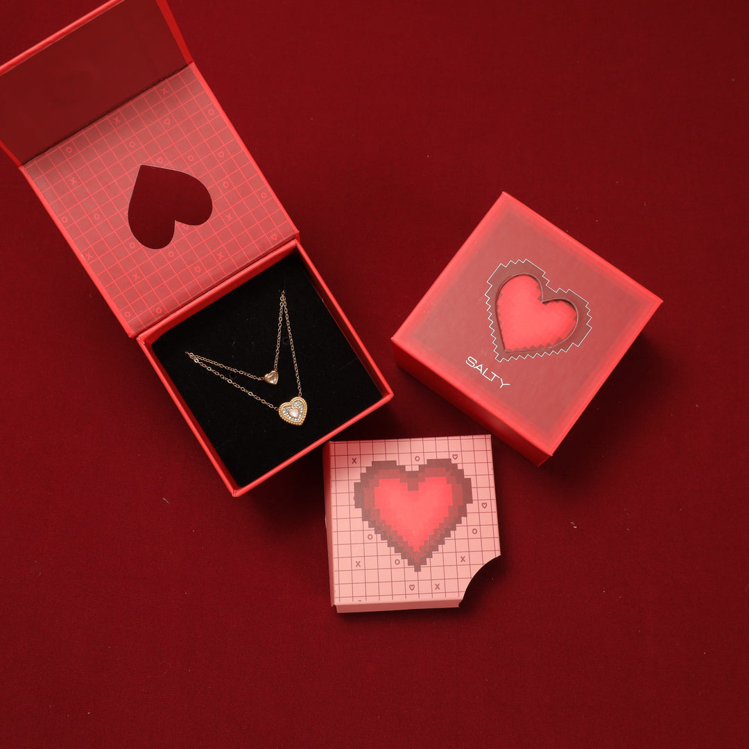 Echo of Heart Necklace With Valentine Box - Salty Accessories